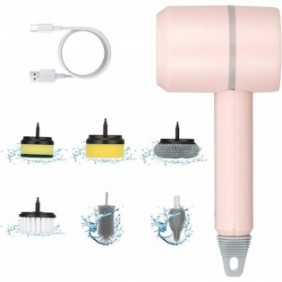 Brosse de nettoyage électrique sans fil rechargeable par USB pour cuisine, baignoire 