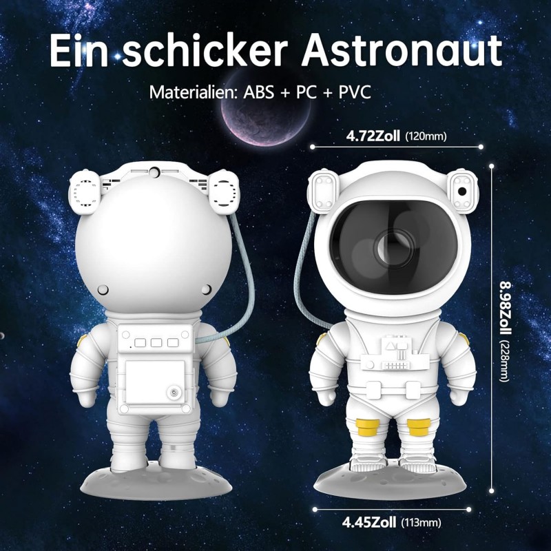 Astronaut Sternenprojektor Stern Galaxy Projektor USB LED Kinder Nachtlicht mit Timer,LED Sternenprojektor Lampe Kinder