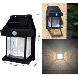 Solar Tungsten Wall Light, Outdoor Solar Induction Tungsten Wire Warm Light Wall Lamp, IP65 Waterproof Solar Security Light,