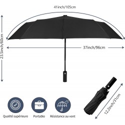 Sunya Parapluie Pliant Automatique, Revêtement en Téflon 210T Parapluie Homme Parapluie de voyage résistant à la pluie de