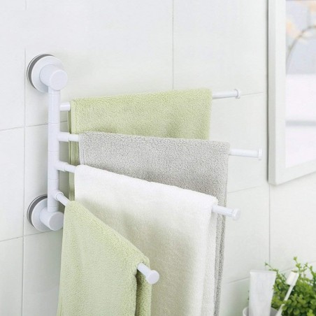 Porte-serviettes, porte-serviettes, porte-serviettes Salle de bains ventouse porte-serviettes créatif rotatif 4 bras ventouse