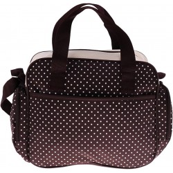 Toygogo Sac De Maternité pour Maman Sac à Langer pour Bébé Sacs à Main d'allaitement Multifonctions à Pois - Petite Brun