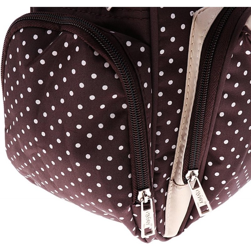 Toygogo Sac De Maternité pour Maman Sac à Langer pour Bébé Sacs à Main d'allaitement Multifonctions à Pois - Petite Brun