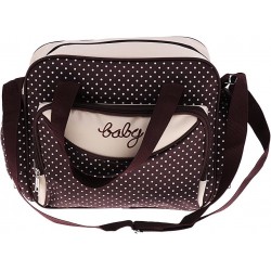 Toygogo Sac De Maternité pour Maman Sac à Langer pour Bébé Sacs à Main d'allaitement Multifonctions à Pois - Petite Brun