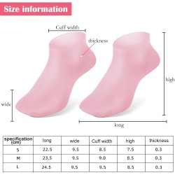 HENGBIRD Lot de 2 paires de chaussettes hydratantes en silicone pour la peau sèche et rugueuse et antidérapantes à l'aloe vera