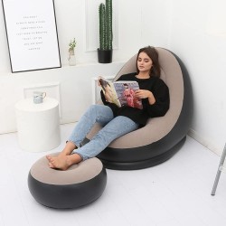 Chaise longue gonflable avec pompe à air domestique, canapé pour salon, chambre à coucher, voyage, camping, pique-nique