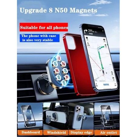 JYFKINN Support Magnetique Telephone Voiture Pliable Aimant Téléphone Voiture avec Base Rotation 360° Universel Porte Portable