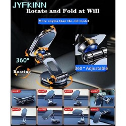 JYFKINN Support Magnetique Telephone Voiture Pliable Aimant Téléphone Voiture avec Base Rotation 360° Universel Porte Portable