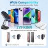 JYFKINN Support Magnetique Telephone Voiture Pliable Aimant Téléphone Voiture avec Base Rotation 360° Universel Porte Portable