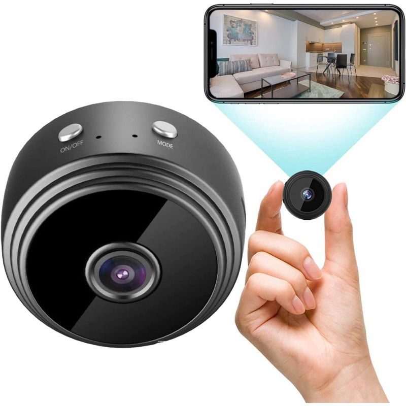 Cablelera Mini Camera Espion, 1080P Caméra de Surveillance sans Fil avec Enregistrement WiFi Longue Batteries Micro Cachée