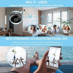 Cablelera Mini Camera Espion, 1080P Caméra de Surveillance sans Fil avec Enregistrement WiFi Longue Batteries Micro Cachée