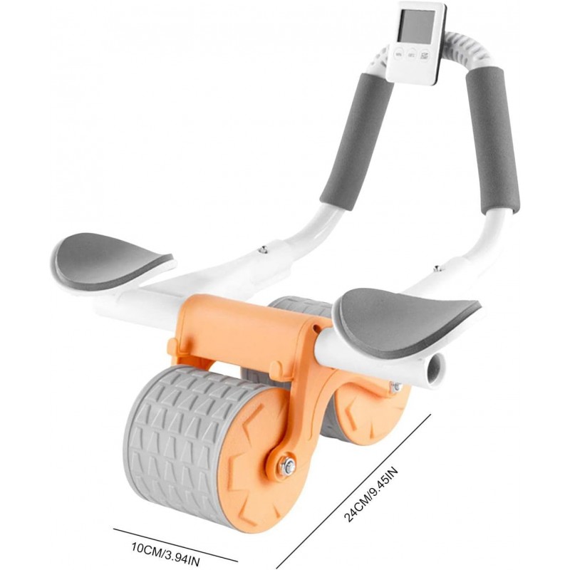 Roue de fitness avec rouleau pour abdominaux, support pour coude, roue abdominale à rebond automatique, entraînement central