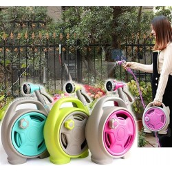 Tuyau d'arrosage Jardin Portable Tuyau d'arrosage Bobine multifonction haute pression Gun Head Gardening Reel jardin poignée for