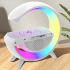 DECO Veilleuse 4 en 1 avec Charge Rapide 10W Charge sans Fil Haut-parleur Bluetooth Radio FM et Réveil Pour les Lumières de