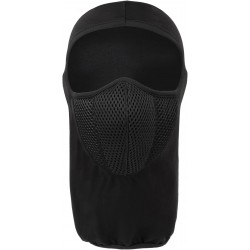 TOPTIE Masque Cagoule Respirant en Coton Noir - Chaud et Confortable pour Le Temps Froid, Le Ski, Le Snowboard, Le Cyclisme -