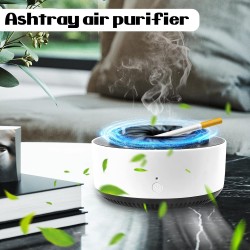 Cendrier Électronique Sans Fumée, 2 en 1 Purificateur d'Air, Cendrier Intelligent Multigrade Avec Purification de l'Air,