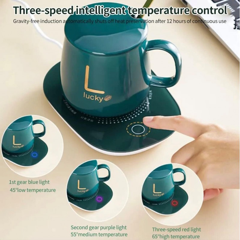 Tasse à café intelligente avec fonction marche/arrêt automatique et plaque auto-chauffante