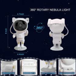 Lifelike Galaxy Projector Light, Astronaut Starry Nebula Lamp, Star Night Light, Timer and Remote,360° Adjustable, for Kids