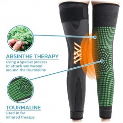 Genouillère auto-chauffante en tourmaline pour acupression - Vert, taille XL