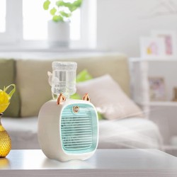 Ventilateur de climatiseur portable pour enfants, mini refroidisseur d'air évaporatif rechargeable en 3 vitesses, ventilateur et