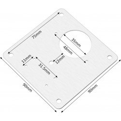 4 Pièces Plaque de Réparation de Charnière D'armoire avec Trou, Plaque de Reparation Charniere kit de Plaque, Supports de