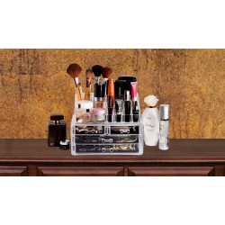 Masirs Clear Makeup Organizer - Acrylique Cosmétique Vanity Rangement Organisateurs pour Filles Dresser, Salle de bains, Bureau