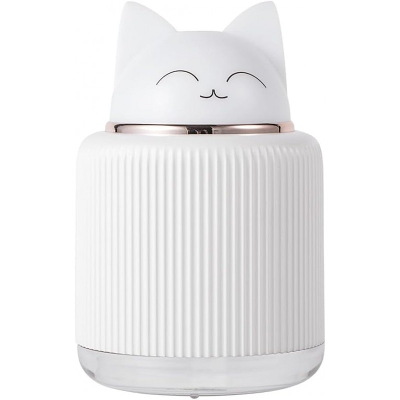 Mini humidificateur portable, USB en forme de chat mignon, humidificateur pour voiture, bureau, bureau, 2 couleurs LED pour