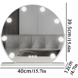 Miroir de courtoisie Hollywood avec lumières for bureau de maquillage avec 8,12,15 ampoules LED à intensité variable, miroir