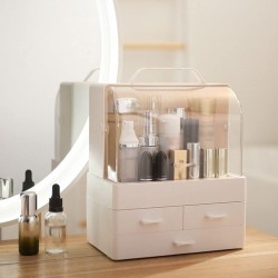 HIZLJJ Maquillage Organisateur, Portable Soin De La Peau Cas d'affichage avec 3 Tiroirs pour Chambre Vanity Bureau Salle De