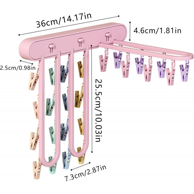 Clips de chaussettes pour le linge | Séchoir mural pliable avec clips pour chaussettes - Clips de chaussettes de Drainage à Clip