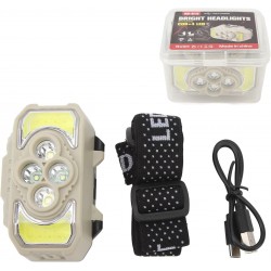 Alomejor LED phare avec écran d'alimentation, haute brillance COB LED phare pour le camping de pêche en cours d'exécution