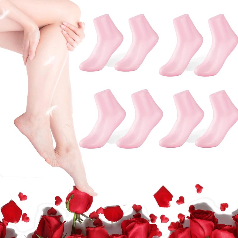 Chaussettes en silicone pour femme - Chaussettes en silicone pour pieds secs et craquelés - Masque hydratant pour les pieds