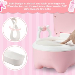 Ikodm Siège de toilette pour bébé, pot pour enfant, type de tiroir Baby Potty, entraîneur de toilette avec poignées, coussin en