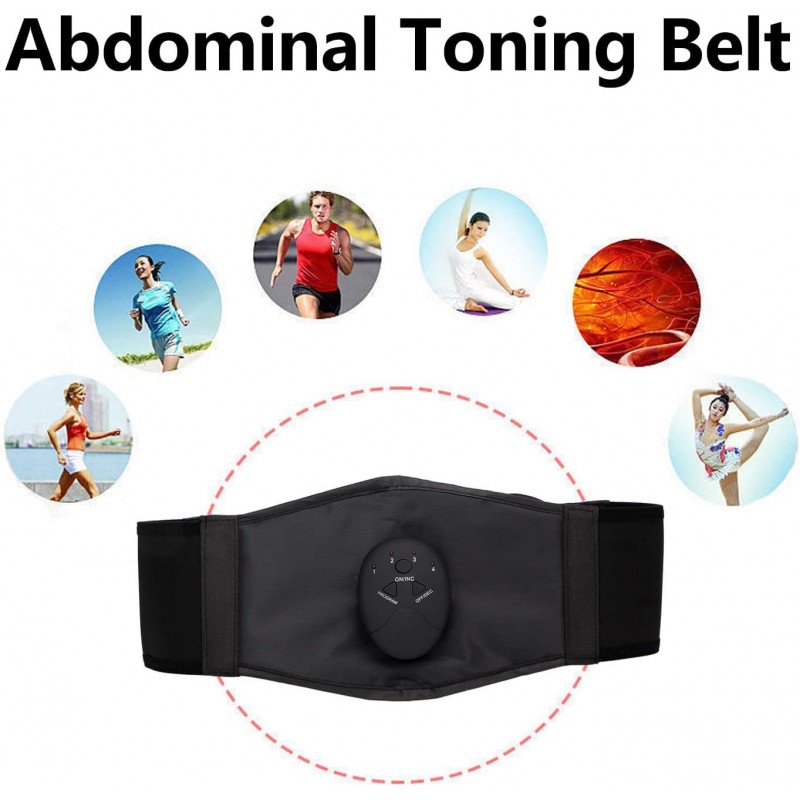 Ceinture abdominale Toning Ceinture de Tonification Électrique Contrôle du Ventre Cuir PU 10 Vitesses Force Brûle Graisse