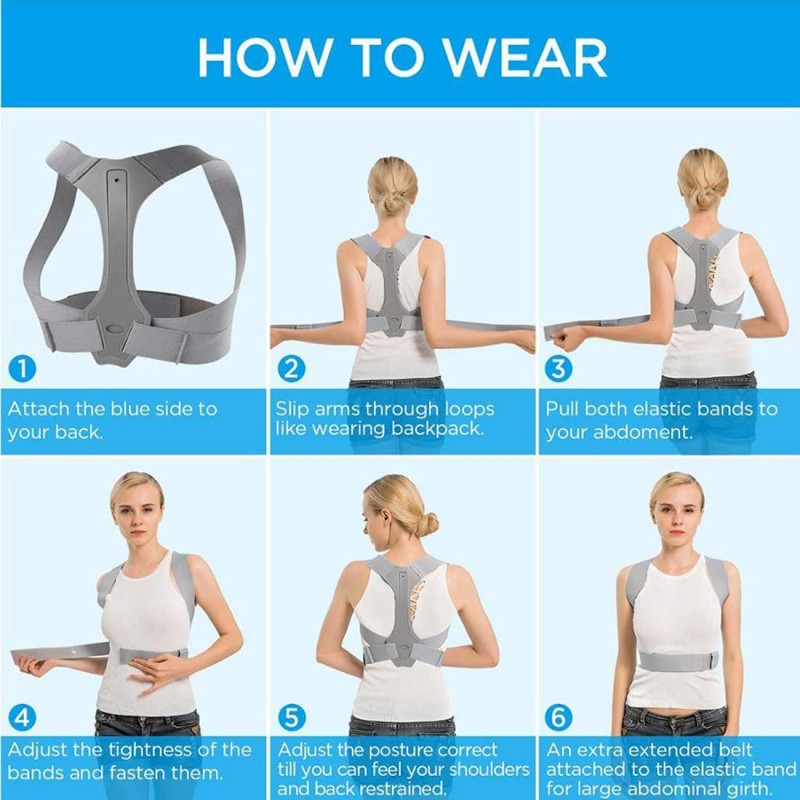 XYEJL Correcteur De Posture - Ceinture De Correction du - Dos Corriger La Cyphose Bretelles Réglables Soutien De La Posture -