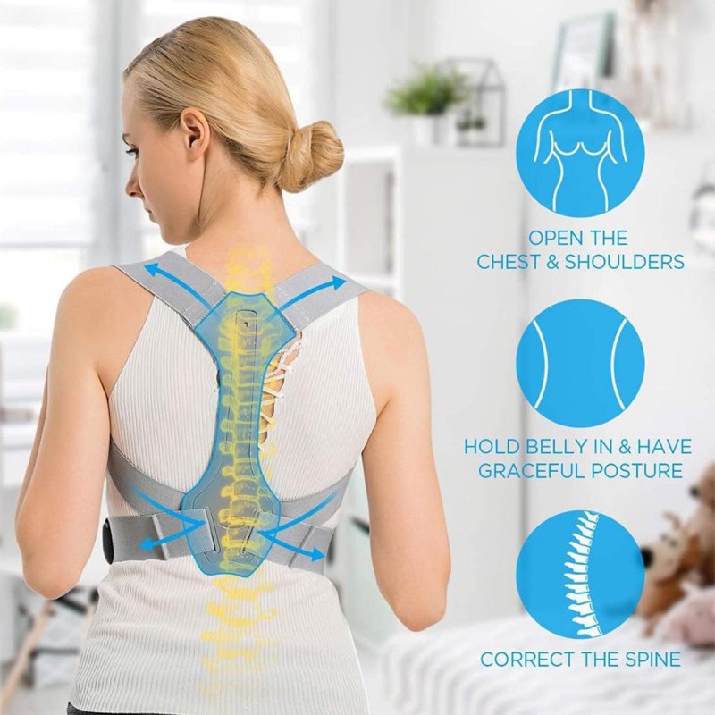 XYEJL Correcteur De Posture - Ceinture De Correction du - Dos Corriger La Cyphose Bretelles Réglables Soutien De La Posture -