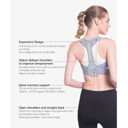 XYEJL Correcteur De Posture - Ceinture De Correction du - Dos Corriger La Cyphose Bretelles Réglables Soutien De La Posture -