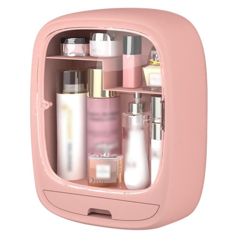 HQW Étagère cosmétique Murale, Armoire de Salle de Bain Suspendue en matériau PP pour cosmétiques et Fournitures d'hygiène,