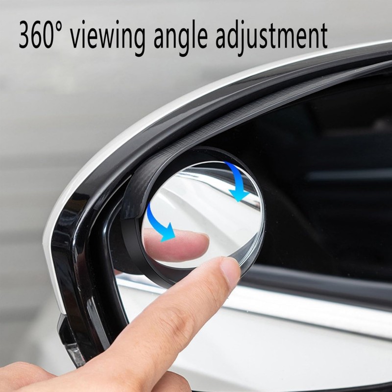 Miroir d'angle Mort pour Voiture pour Fiat Uno Furgao Van 500L 500X Idea Tipo 124 Spider 500 Tipo, 2 en 1 360° Réglable Miroir