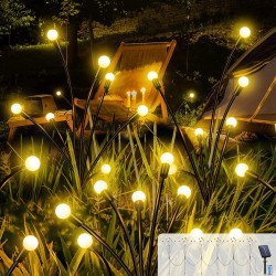 Acxilexy 2PCS Lumiere Luciole Solaire le Jardin, 20 LED Lumières Solaires Lucioles, Lampe Solaire Firefly, 2 Modes, IP65