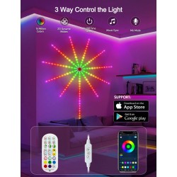 Daymeet Lumières LED de feu d'artifice intelligentes RGB Dream Color pour chambre à coucher avec contrôle à distance par