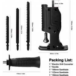 Perceuse électrique modifiée scie alternative adaptateur accessoire scie sauteuse scie sauteuse outil de coupe du bois scie