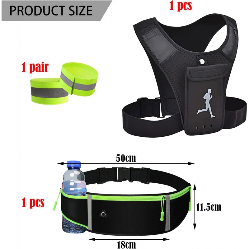 BDSHUNBF Ceinture Running Smartphone, Veste de Running Porte, Support de Téléphone pour Gilet de Course, Ceinture Running