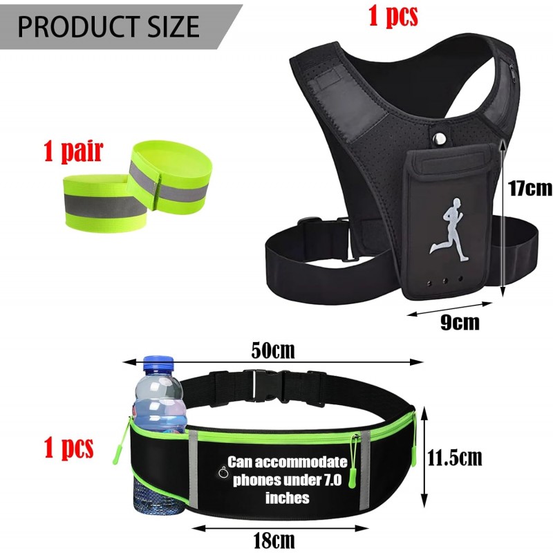 BDSHUNBF Ceinture Running Smartphone, Veste de Running Porte, Support de Téléphone pour Gilet de Course, Ceinture Running