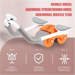 Roue abdominale à rebond automatique avec minuterie | Équipement de fitness adapté aux débutants, roue d'exercice silencieuse