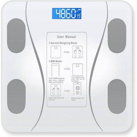 jonam Balance Smart Accurate Body Fat Scale for Fat Measurement Bathroom Digital Body Scale Square Electronic Scale (Color :