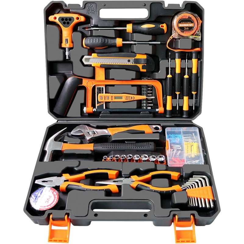 WEDTSERHA® Ensemble d'outils de 95 pièces, petit kit d'outils pour la maison et les femmes, trousse à outils de maison/voiture