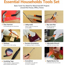 WEDTSERHA® Ensemble d'outils de 95 pièces, petit kit d'outils pour la maison et les femmes, trousse à outils de maison/voiture