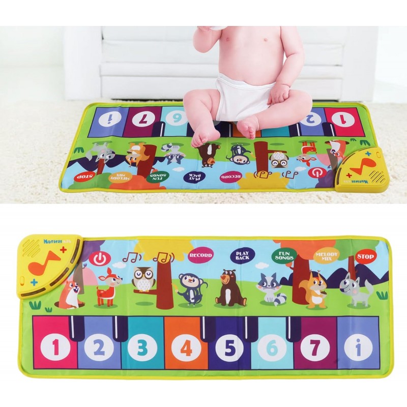 Tapis de Musique pour bébé, Sons d'animaux Tapis de Jeu pour Clavier de Musique avec Manuel en Anglais pour Une Utilisation en