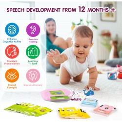 Fandina Jouet d'apprentissage électrique pour filles de 2, 3, 4, 5, 6 ans, cartes flash parlantes avec 224 mots, jouet de